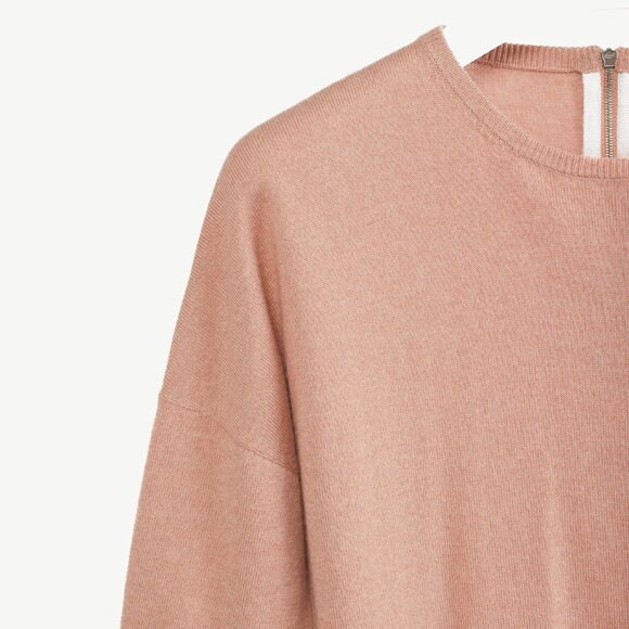 Brunello Cucinelli Pink Cashmere Front-Pocket Elbow-Sleeve Pullover - Picture 4 of 10